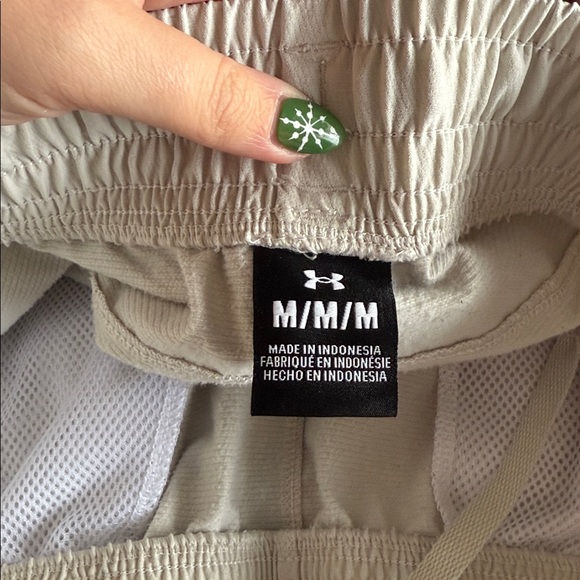 Under Armor Cream Colored Athletic Joggers - Picture 2 of 2